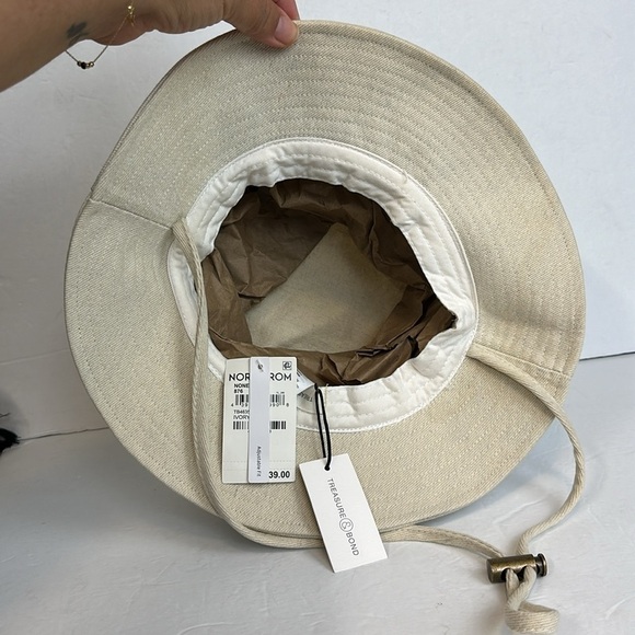 NWT Nordstrom Treasure & Bond Denim Sunhat in Ivory - Picture 6 of 9